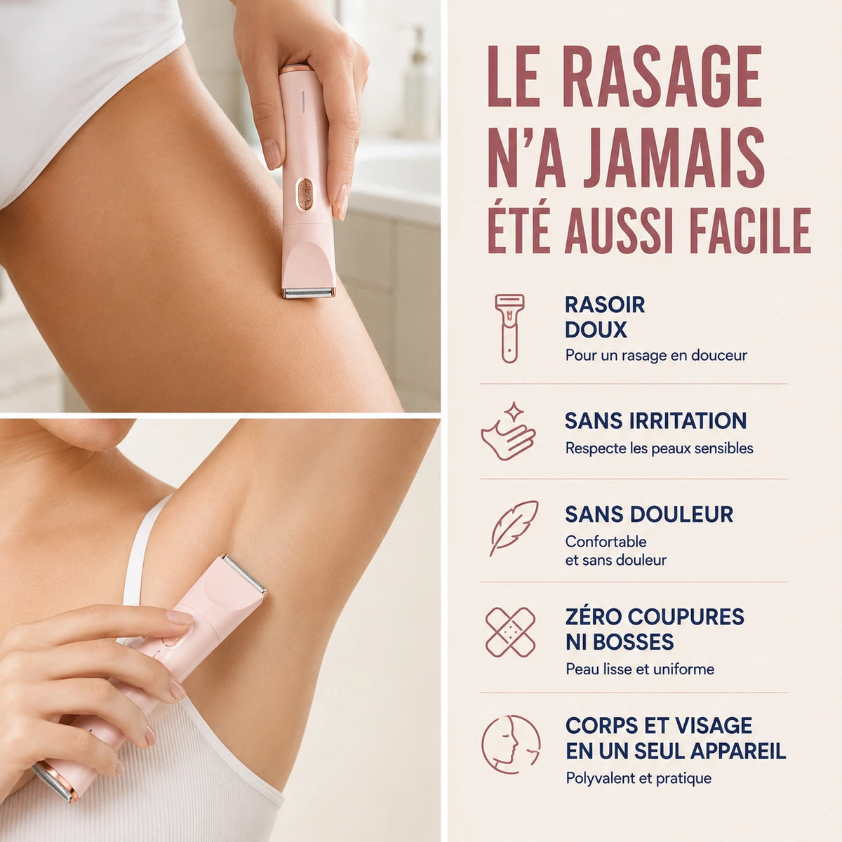 Rasoir pour corps 2 en 1