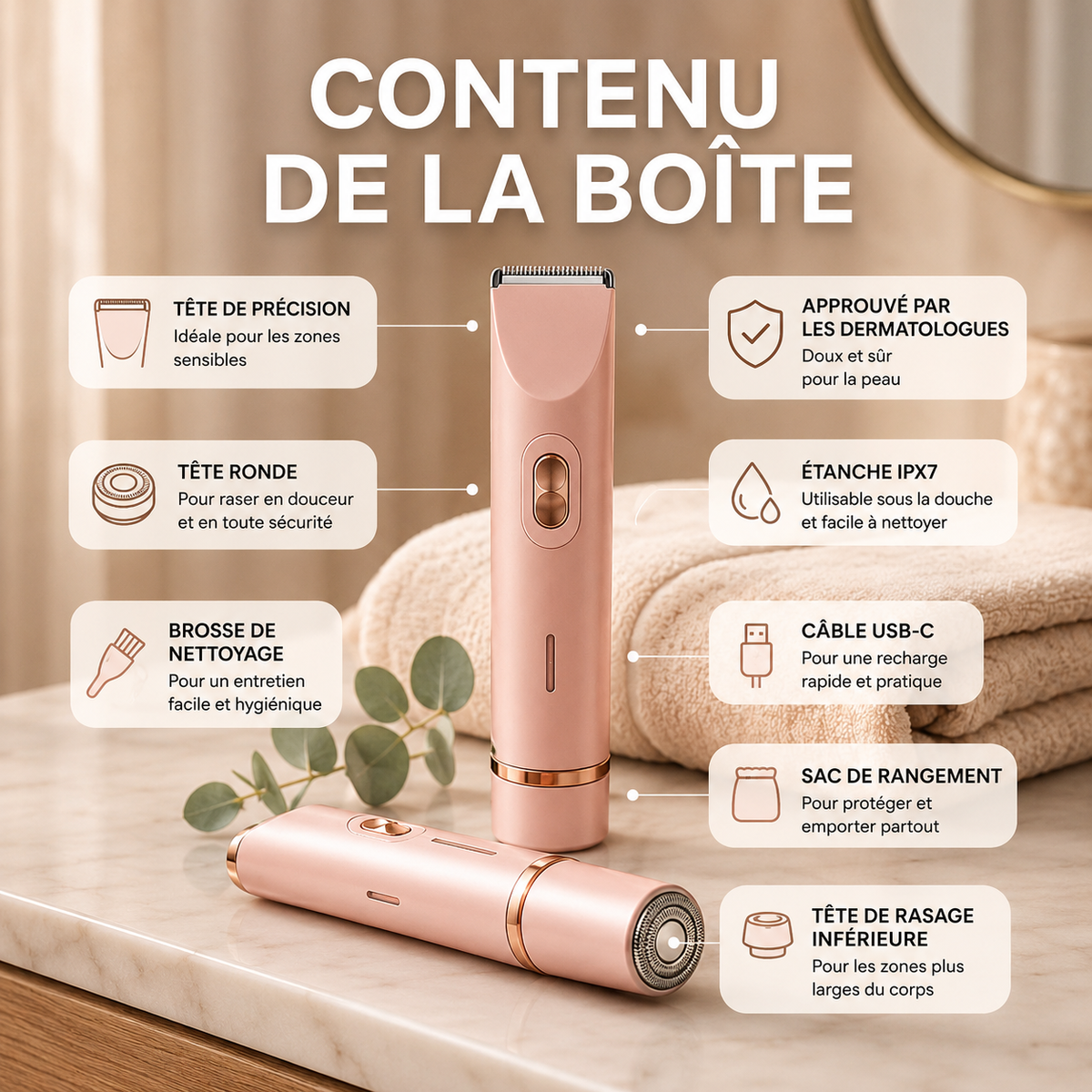 Rasoir pour corps 2 en 1